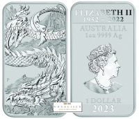 1 Unze 31,1 Gramm Silber Drache Münzbarren Australien 2023