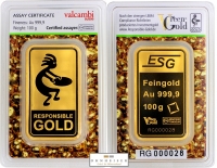 100g Goldbarren Green Gold von Valcambi Responsible